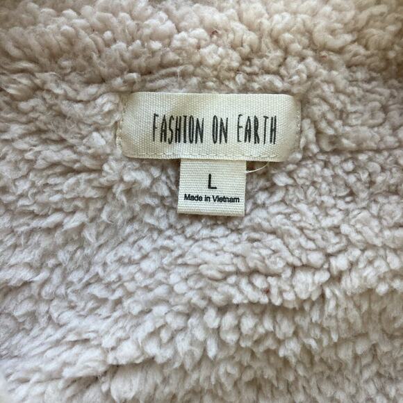 Fashion On Earth Women’s corduroy Sherpa Lined Jacket L New Rust retro Grunge ￼ - Picture 8 of 13